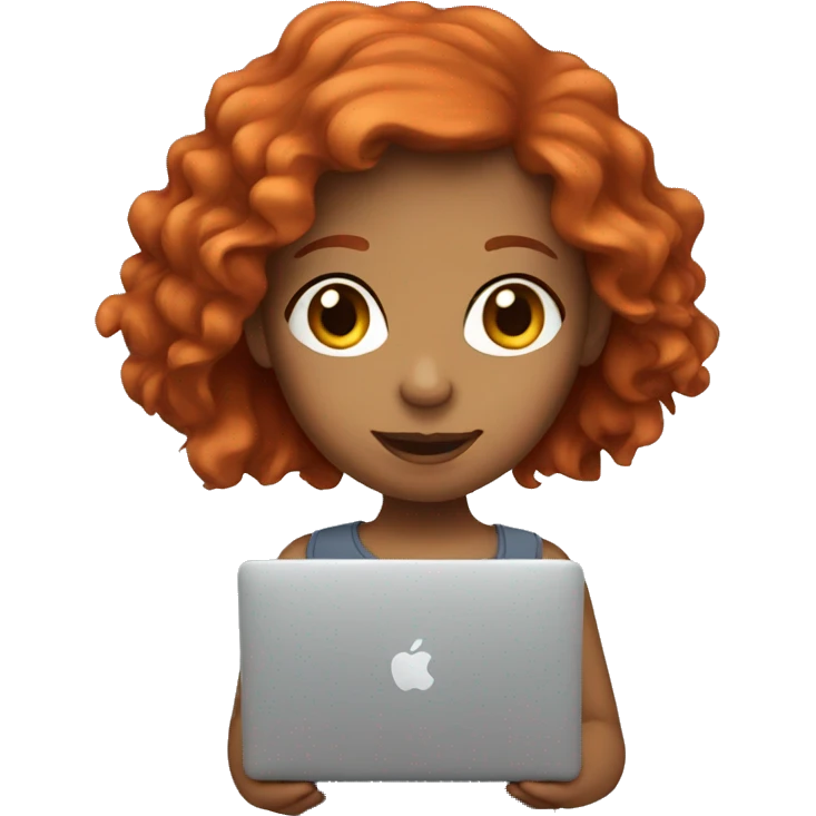 A red-haired girl with a MacBook  emoji