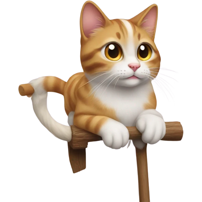 Cat looks maxing on a pony stick emoji