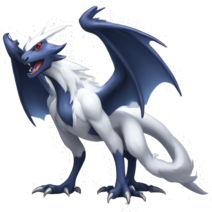 Edgy Cool Nargacuga-Absol-Pokémon Full Body emoji