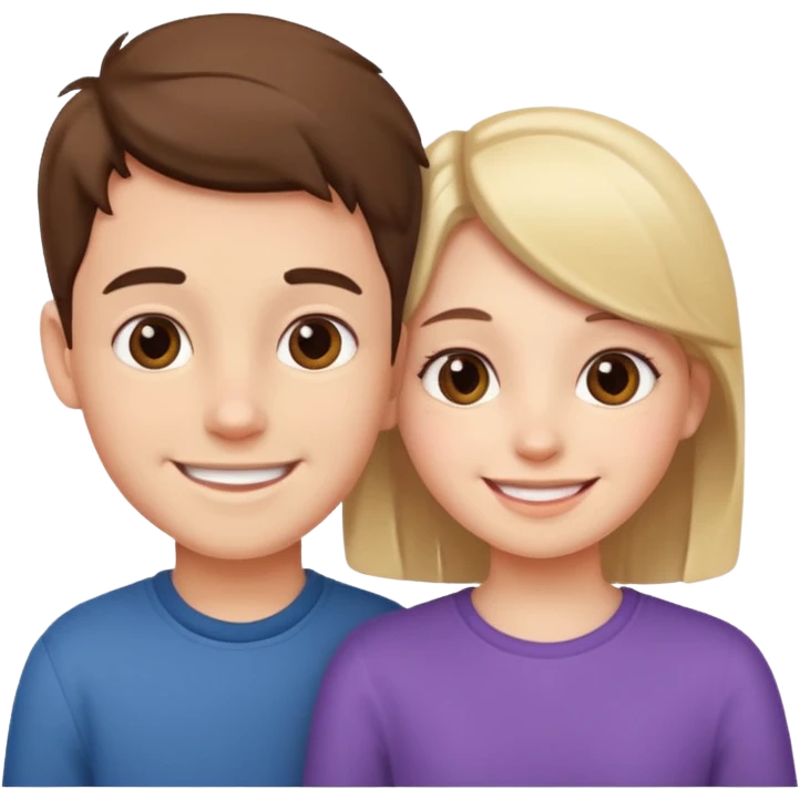 Boy and girl together close relationship cute emoji