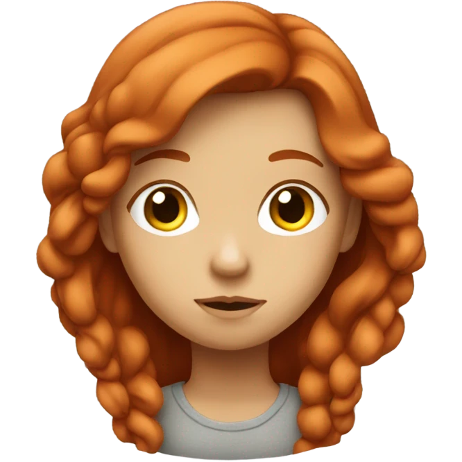 Red haired girl gazing emoji