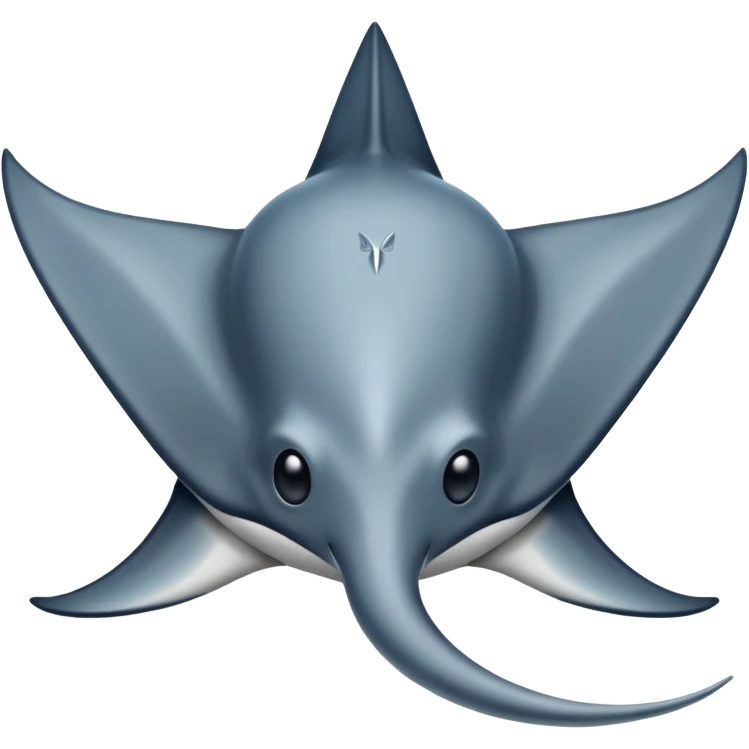 Stingray outline black white emoji