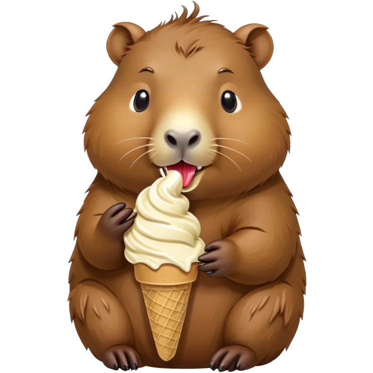 Capybara eating ice cream emoji