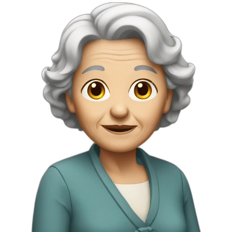 old woman with medium brown hair emoji