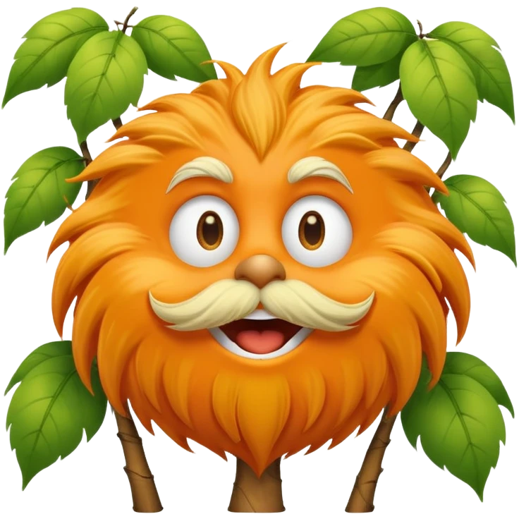 orange lorax character with yellow mustache who speaks for the trees emoji