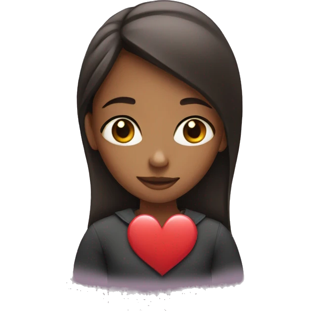 Girl with heart emoji