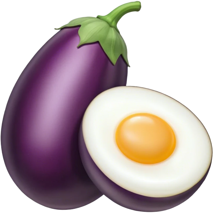 Large eggplant with eggs emoji