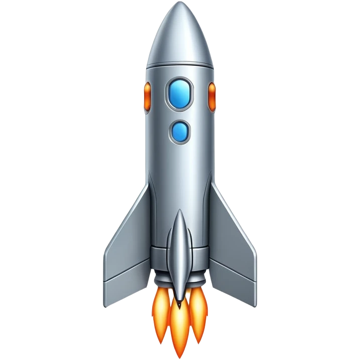 Futuristic technological rocket emoji
