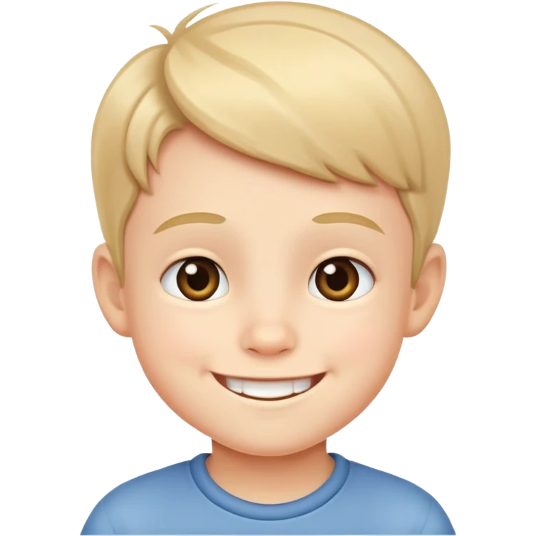 Cute little boy with a smile emoji