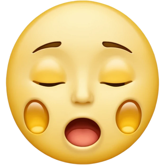 yellow face with tired, sleepy eyes and a small yawn, simple emoji style emoji