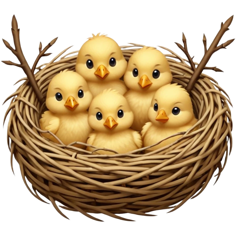 A nest with chicks emoji