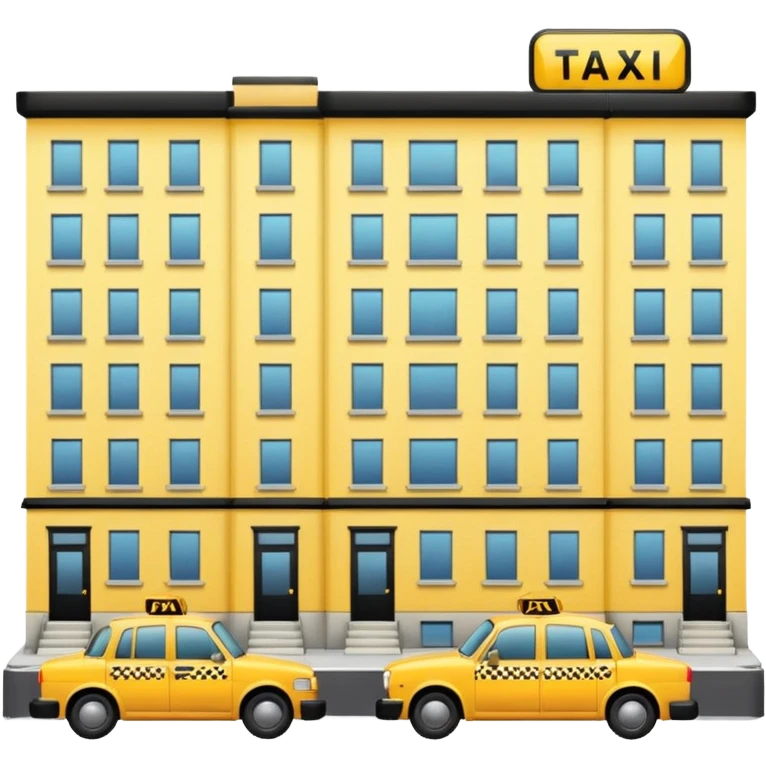 apartment building with taxi emoji
