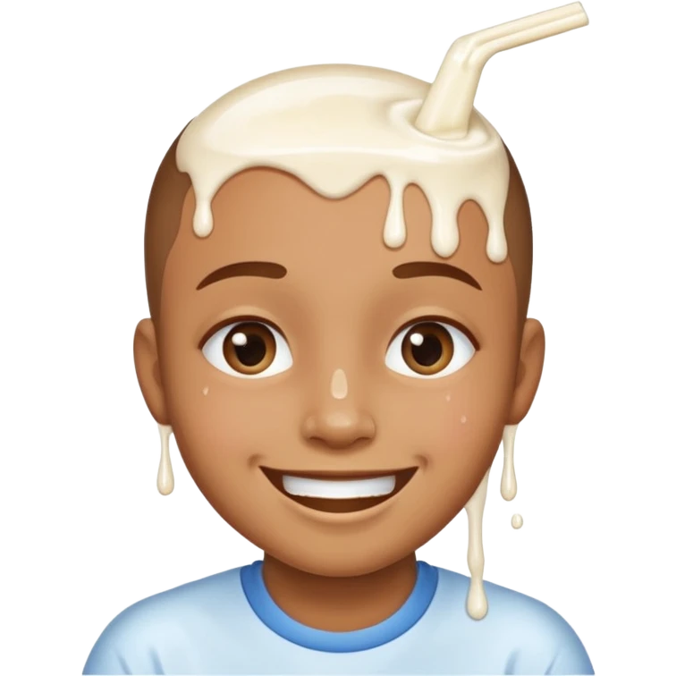 Zay with milk dripping from face emoji