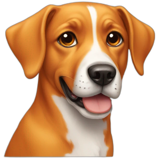 dog with orange emoji