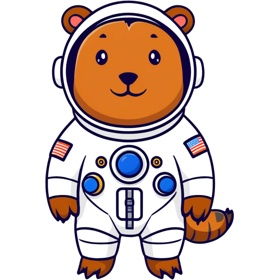 cute capybara cosmonaut emoji