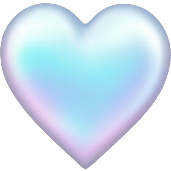 White iridescent heart emoji