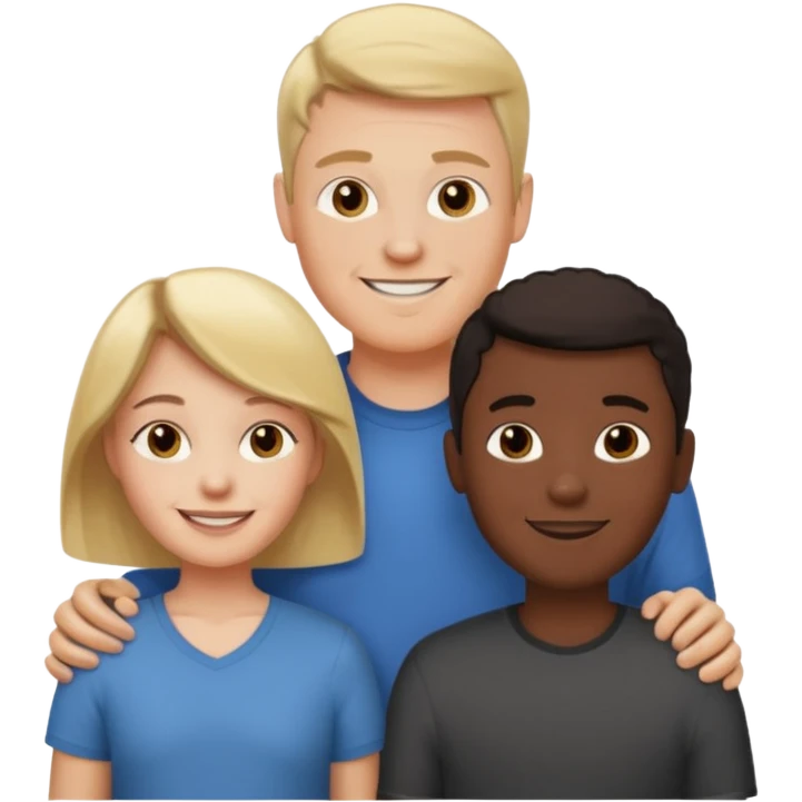 two white parents standing behind their black son emoji