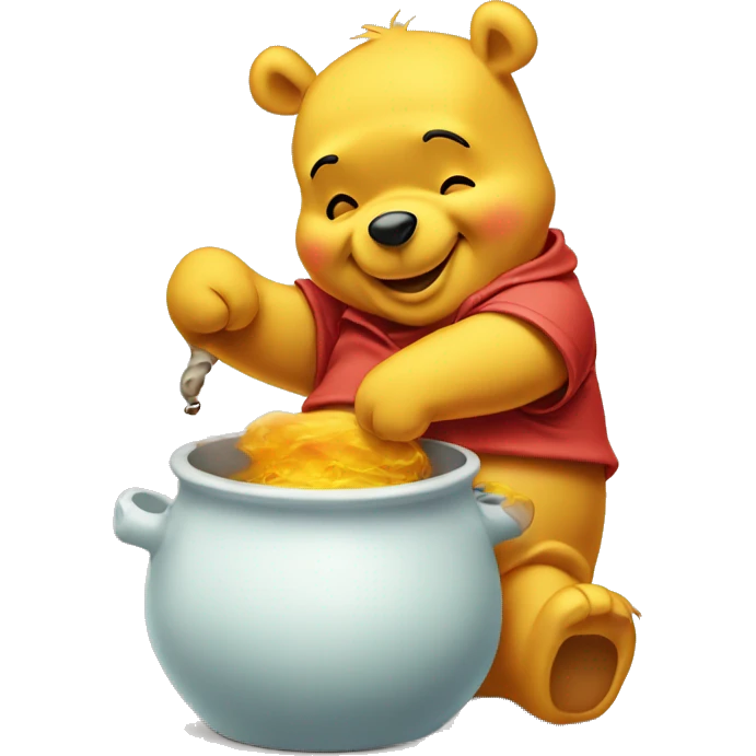 Winnie the Pooh with hunny pot emoji