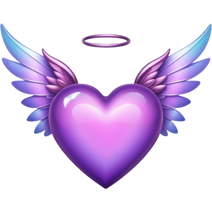 Purple Heart with fairy wings emoji