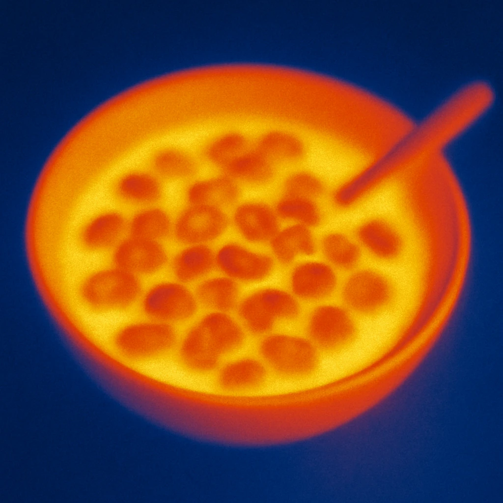 A plate with milk and cereal emoji