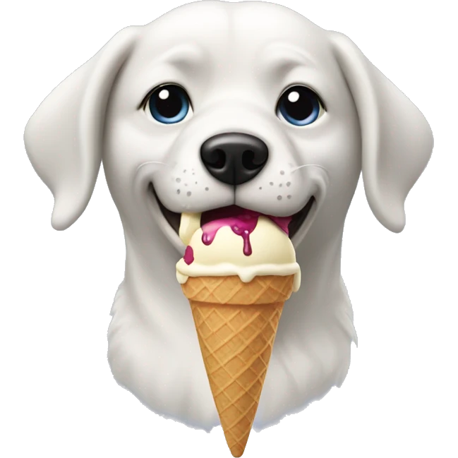 Dog eating ice cream emoji