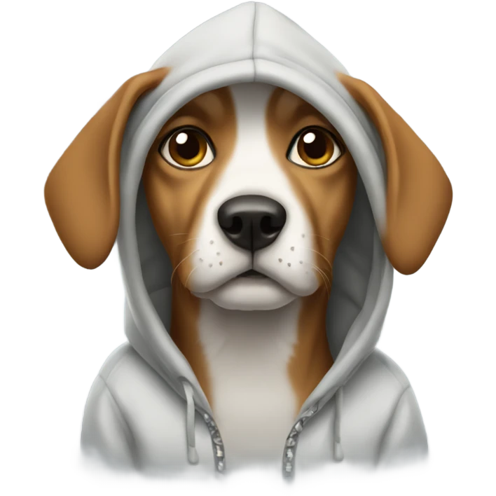 Dog wearing a hoodie emoji