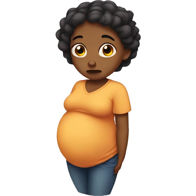 Sad pregnant emoji