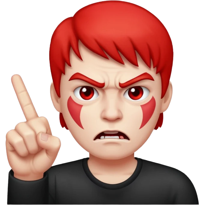 Angry red face middle finger emoji