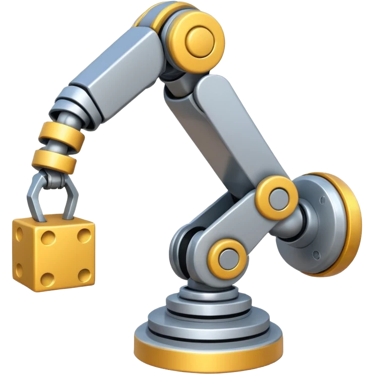 emoji about robot arm with block emoji