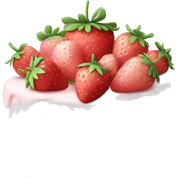 Light Pink strawberries and cream birthday cake  emoji