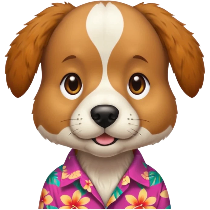 Dog – wearing colorful aloha shirt emoji