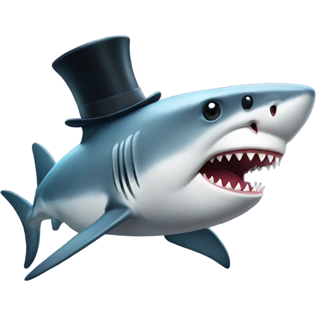 Shark with a top hat emoji