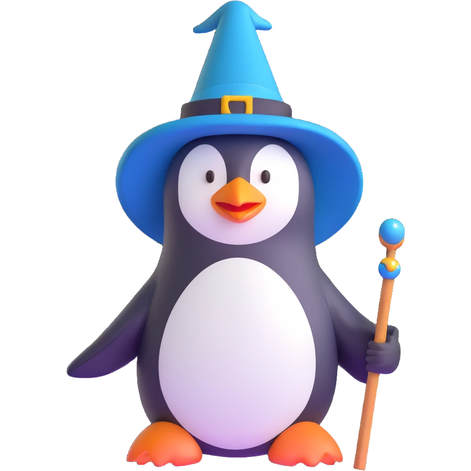 Penguin Wizard emoji