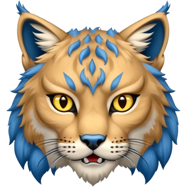 Tête de lynx : très féroce et bleu  emoji