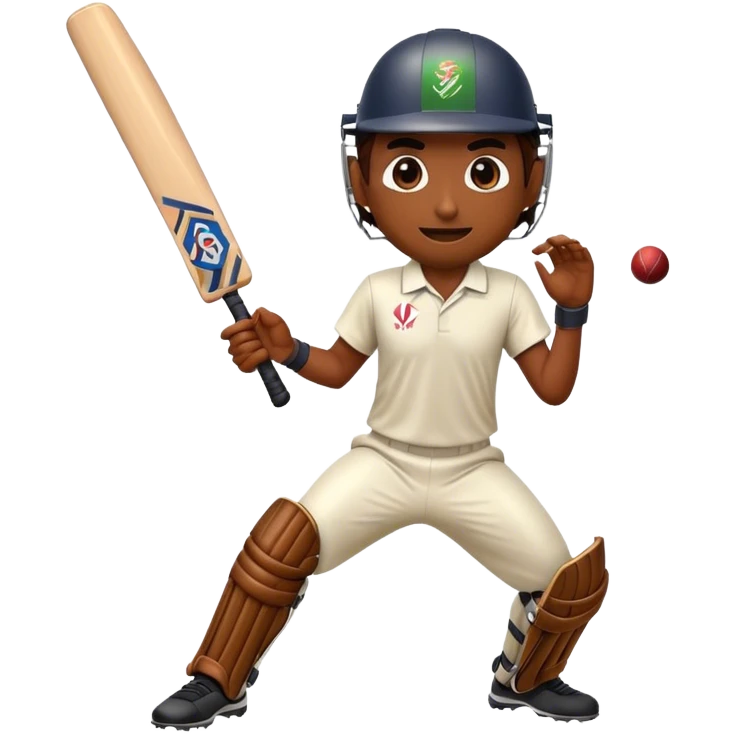 Cinematic Realistic Cricket Pop Culture Emoji, depicted with a dynamic, action‚Äêpacked scene capturing the spirit of India's beloved sport rendered with vibrant textures and energetic lighting. emoji