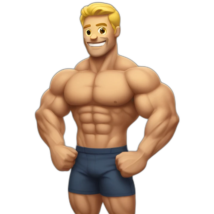 Emoji muscled man showing muscle emoji