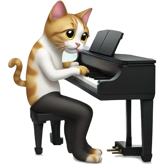 Cat playing piano emoji