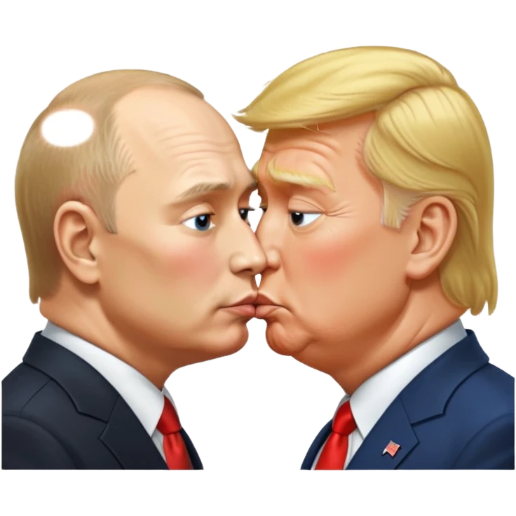 Putin and Trump kissing emoji