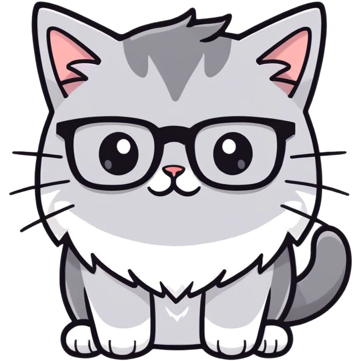 kitty upside down with glasses emoji