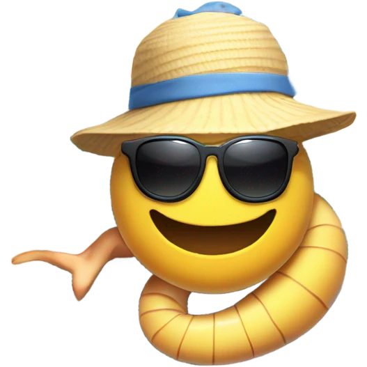 Anime worm at on a beach vacation  emoji