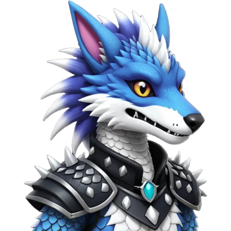 Cool gothic cute badass Scaley Vernid-Protogen-Sergal-Fursuit-furry-fursona emoji