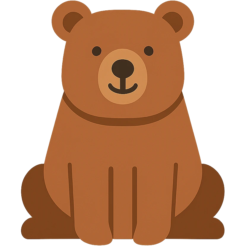 flat design style bear emoji