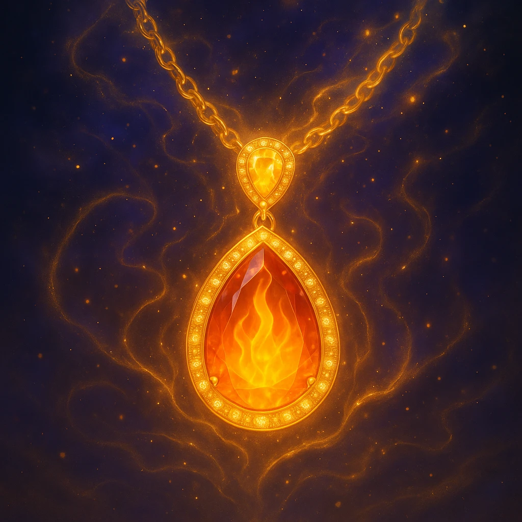 Make the necklace floating and ethereal, with a glowing aura emoji
