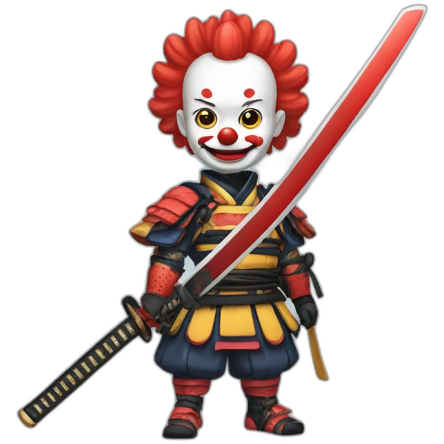 clown samurai japan katana emoji