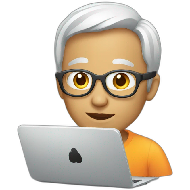 study on laptop emoji
