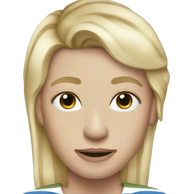 Blonde singer with stripy top boy emoji