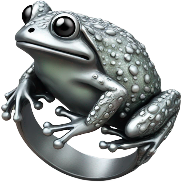The great frog silver ring emoji
