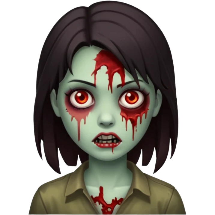 girl zombie with dark hair emoji