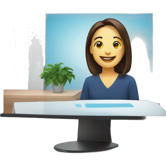 Computer display with the video call on it emoji