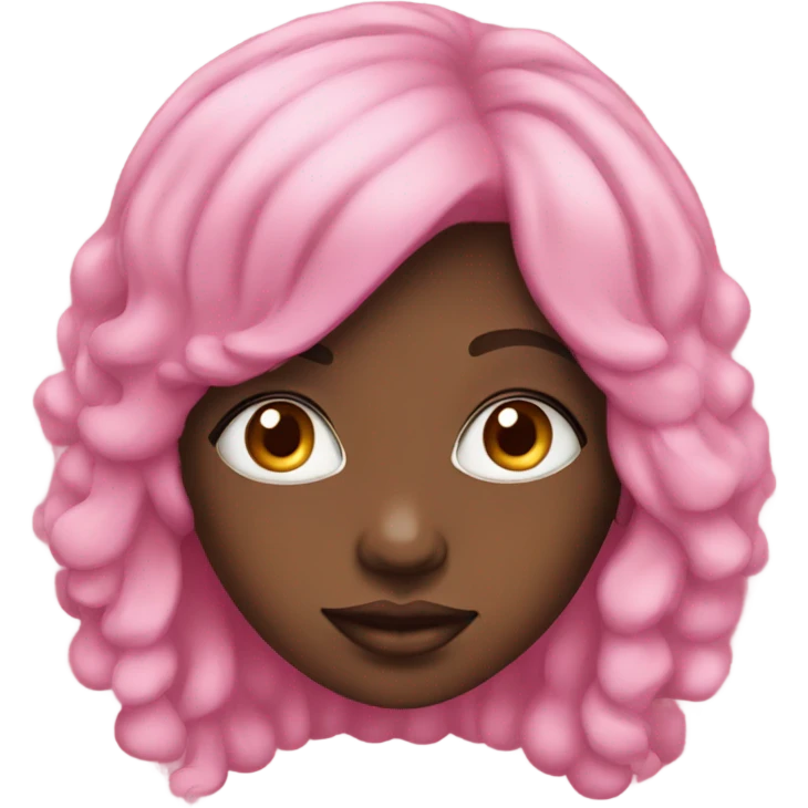 pink haired black girl portrait emoji